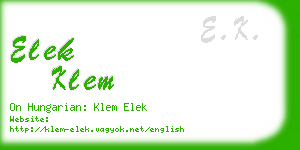 elek klem business card